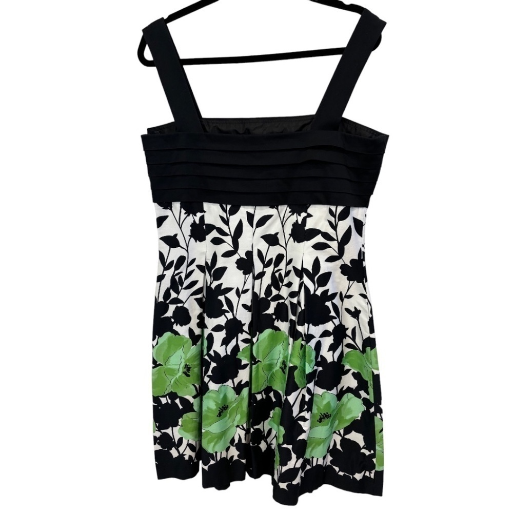 Jessica Howard Plus Size Green White Black Side Zip Sundress Size 16